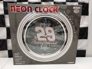 lot 649 image: Nascar RCR Kevin Harvick #29 Neon Battery Powered Wall Clock