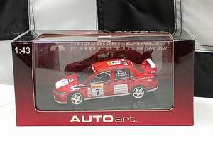 lot 731 image: Autoart Mitsubishi Lancer Evo VII WRC 143rd Scale Die Cast Car