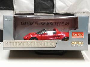 lot 738 image: Sun Star European Collectibles Lotus Elise MKI Type 49 118th Scale Die Cast Car