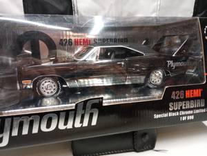 lot 849 image: Ertl 118 Scale 1970 Plymouth Hemi Superbird Black Chrome