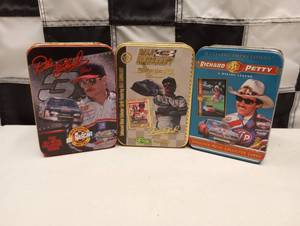 lot 893 image: (3) Different Tins of Nascar Tin Trading Cards