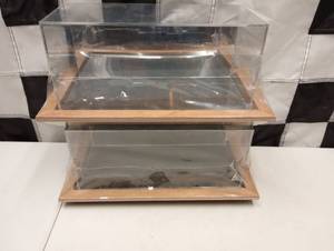 lot 903 image: Clear Acrylic Display Cases With Solid Oak Bottoms