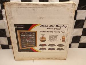 lot 907 image: New Century Displays Cherry Finish Race Car Display 164th Scale