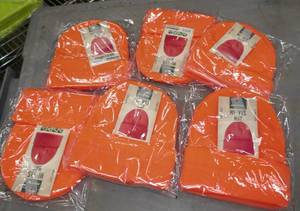 lot 64 image: 6 Blaze Orange stocking hats