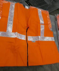 lot 70 image: Two 3XL Blaze Orange Safety Vests  One 4XL