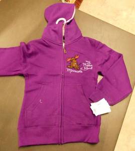 lot 73 image: Six new kids purple Minnesota Moose sweatshirts