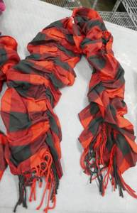 lot 80 image: 3 New Red and Black scrunch scarves