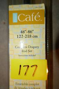 lot 177 image: 2 New Drapery Rods fits 48-86 inch window