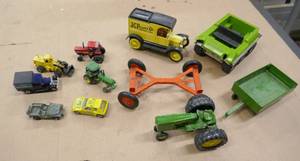 lot 200 image: Group of toy cars and tractors