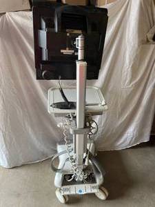 lot 31 image: $$$$&nbspHumanscale Healthcare Point of Care Cart Mobile Standing Desk with Polycom Monitor - Monitor Guaranteed To Work - See Pics