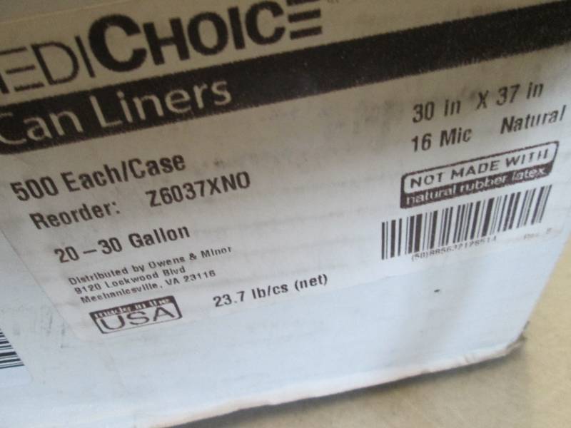 lot 211 image: Case of 500 20-30 Gallon 30x37 inch Trash Liners