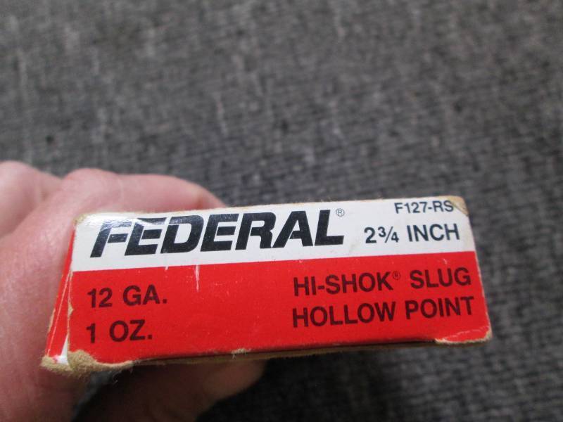 lot 23 image: Box of federal 2 34 hollow point 5 shot shells