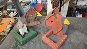 lot 136 image: Collection of handmade Bird feeders and houses