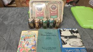 lot 173 image: Watkins branded housewares and vintage books