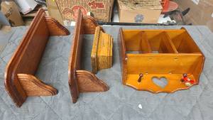lot 174 image: Collection of wooden shelves, one with secret storage
