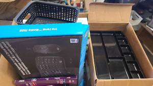 lot 658 image: Box of office goods with issues