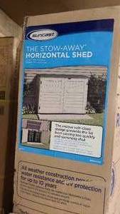 lot 677 image: Suncast Stow-Away Horizontal Shed