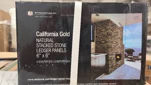 lot 820 image: 3 Boxes of California Gold Natural Stacked Stone Leger Panels