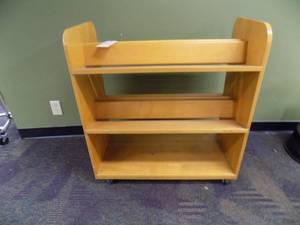 lot 21 image: Wood Book Cart on Caster