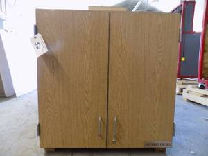 lot 52 image: Upper Wood Cabinet