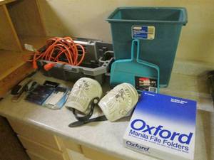 lot 105 image: Tool caddy tray with extension cord plus