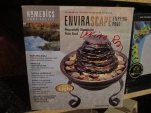 lot 121 image: Homedics tabletop envirascape stepping pond fountain