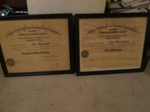 lot 127 image: Pair of Vintage 1921 diplomas