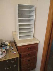 lot 177 image: Paper sorter and wood cabinet