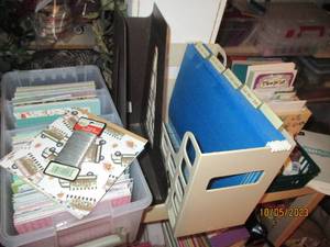 lot 258 image: large assortment of cardstock, glitter and other card making materials