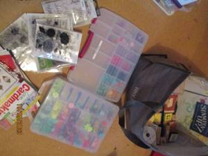 lot 266 image: Oversized reusable tote with craft supplies
