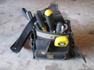 lot 45 image: Custom leathercraft tool caddy full