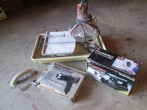 lot 42 image: Wet tile saw, wallpaper stripper plus