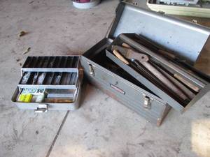 lot 216 image: Metal box filled with nails