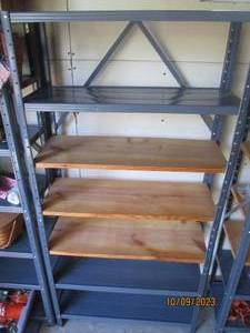 lot 436 image: 7-tier metal storage shelf with som...