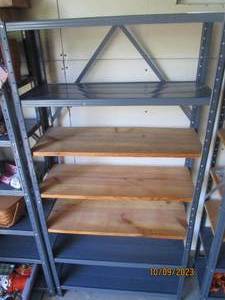 lot 437 image: 7-tier metal storage shelf with som...