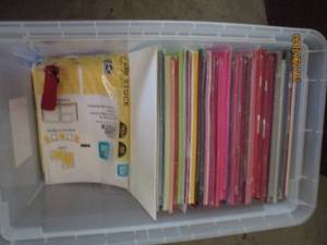 lot 469 image: Plastic file tote loaded with a mas...