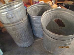 lot 327 image: Collection of metal trash cans