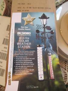 lot 358 image: All-in-One solar weather station