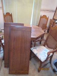 lot 368 image: Solid Wood Octagon shaped table wit...