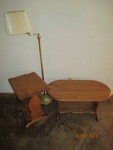 lot 376 image: Solid Wood coffee table with matchi...