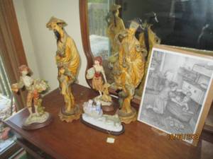 lot 385 image: Vintage 18 tall Asian themed statu...