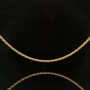 Beautiful Quality Slim Rope Chain in 14k Yellow Gold - MADE IN ITALY