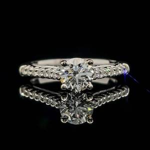 Verragio Diamond Bridal Halo Classic Hidden Diamond Ring in 14k White Gold - VS ClarityE Color w IGI Certification $5,500 Retail VIDEO