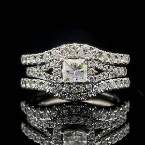 The Leo First Light Diamond Engagement Ring & Wedding Guard 2-Piece Bridal Duo w Laser Inscription & Certification $4,199 Retail VIDEO