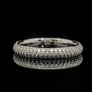 Brand New 0.79 Carat Diamond Pave Slim Stacking Anniversary, Wedding, Bridal Band Ring in 18k White Gold $2175 Retail VIDEO