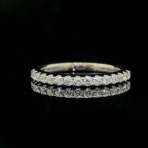 0.50 Carat Diamond Quarter Eternity Slim Band Ring in 14k White Gold $1,450 Retail