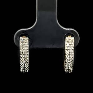 NEVER WORN Diamond Double Row Open Half J-Hoop Earrings in 14k Yellow Gold $1,899 Retail VIDEO
