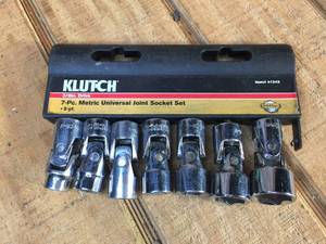 lot 44 image: Klutch 7pc Metric Universal Joint Socket Set