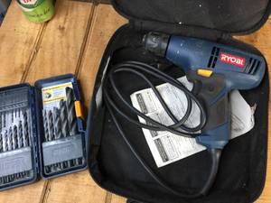 lot 140 image: Ryobi 38 Electric Drill - Bits - Case