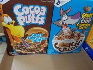 lot 94 image: 6 ct - 3 each Cocoa Puffs and Cooki...